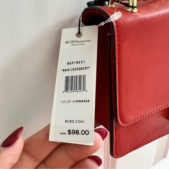 BCBGeneration Fiery red orange crossbody bag - Picture 4 of 16